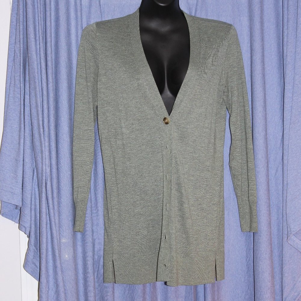 Linen blend tunic cardigan